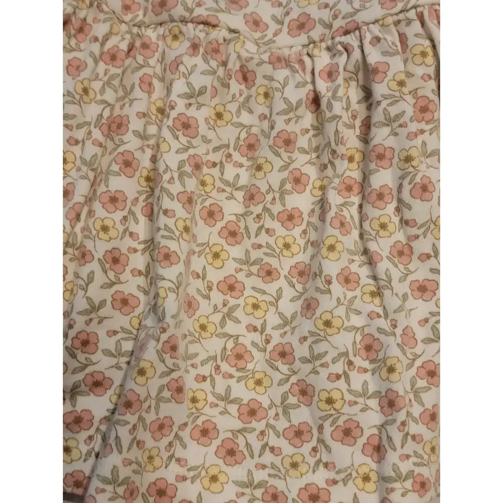 Carters 3-6 Months Pink Yellow Floral Print Bodie Suit Dress One Piece